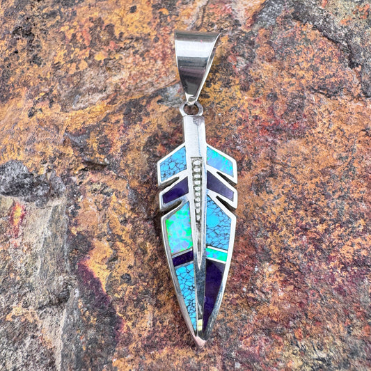 Vintage David Rosales Shalako Feather Pendant - Estate