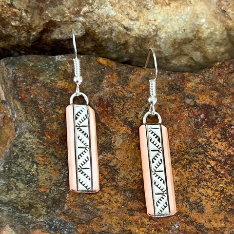 Sterling Silver & Copper Earrings Dangle By Sylvana Apache