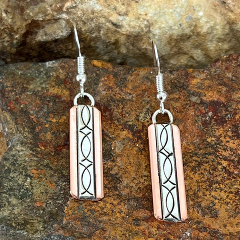 Sterling Silver & Copper Earrings Dangle By Sylvana Apache