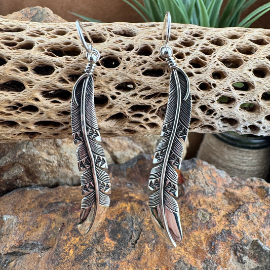 Dangle Feather Earrings by Ray Coriz