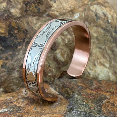 1/2" Sterling Silver Copper Bracelet By Sylvana Apache -- 6 1/2" Wrist