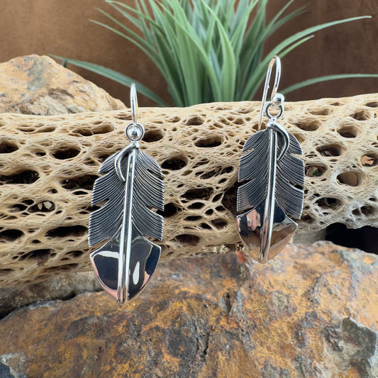 Dangle Feather Earrings by Ray Coriz