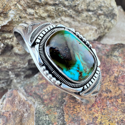 Royston Turquoise Sterling Silver Cuff Bracelet by Wil Denetdale