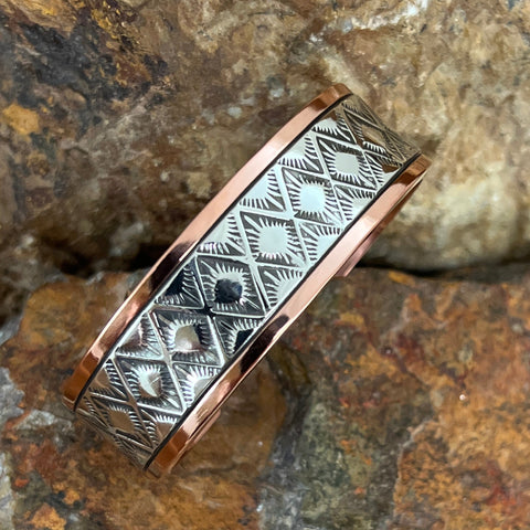 3/4" Sterling Silver Copper Bracelet By Sylvana Apache - 6 3/4" Wrist