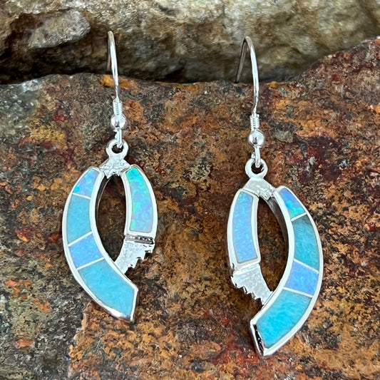 David Rosales Amazing Light Inlaid Sterling Silver Earrings