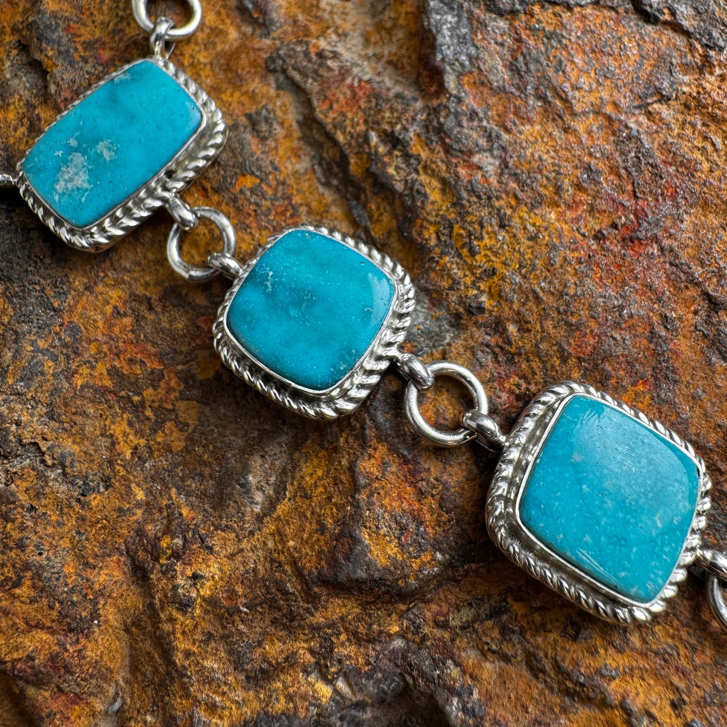 Kingman Turquoise Lariat by Mildred Parkhurst
