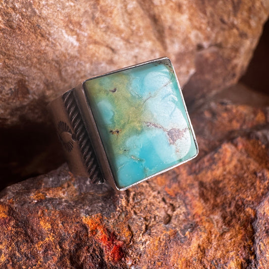 Royston Turquoise Sterling Silver Ring by Ray Bennett - Size 11