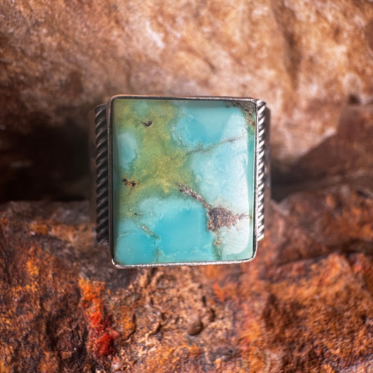 Royston Turquoise Sterling Silver Ring by Ray Bennett - Size 11