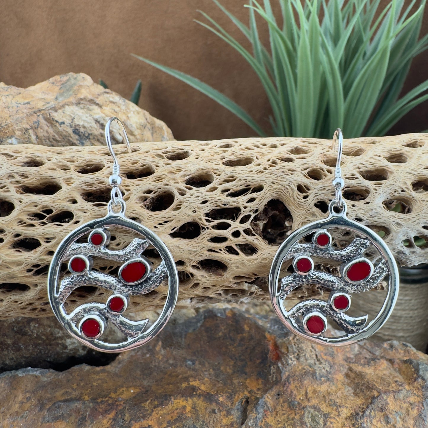 David Rosales Rosarita Inlaid Sterling Silver Earrings