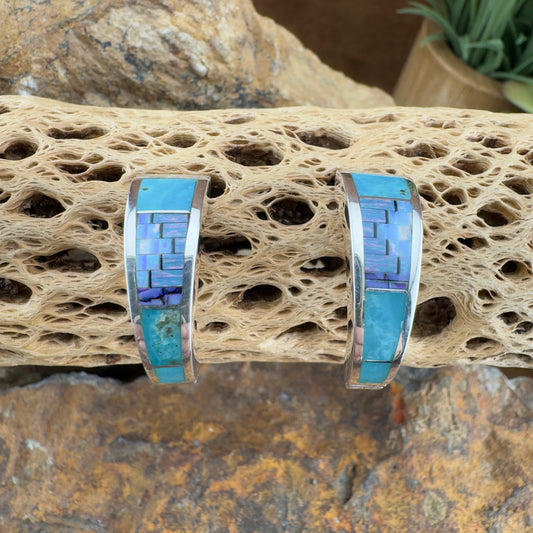 David Rosales Stardust Inlaid Sterling Silver Earrings