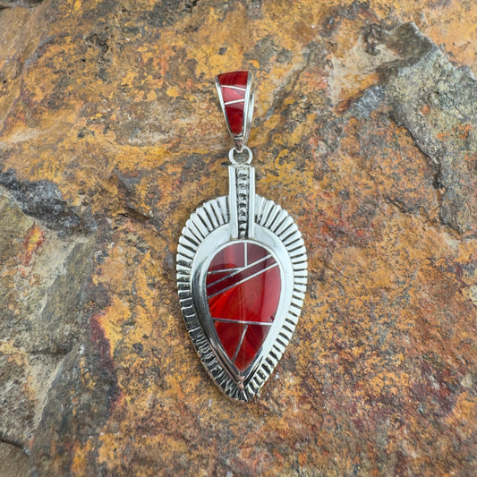 David Rosales Rosarita Inlaid Sterling Silver Pendant