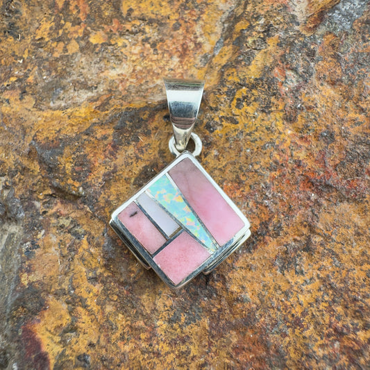 David Rosales Make Me Blush Inlaid Sterling Silver Pendant