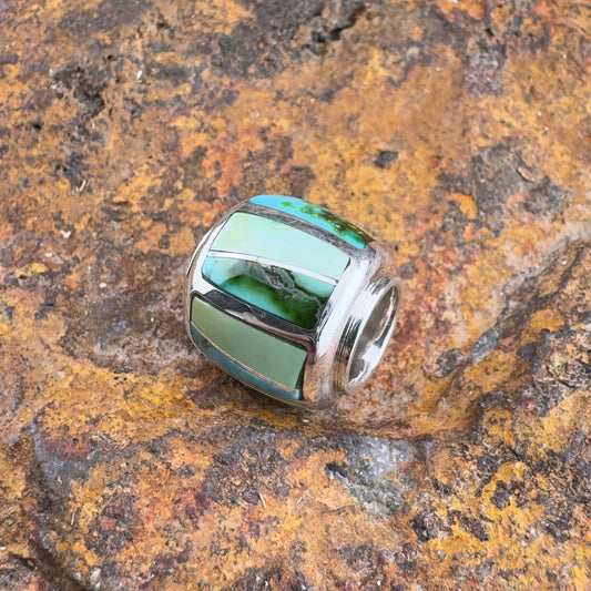 David Rosales Sonoran Gold Turquoise Inlaid Sterling Silver Pendant