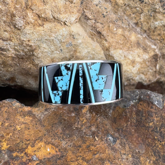David Rosales Shadow Peak Inlaid Sterling Silver Ring