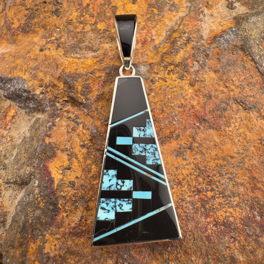 David Rosales Shadow Peak Inlaid Sterling Silver Pendant