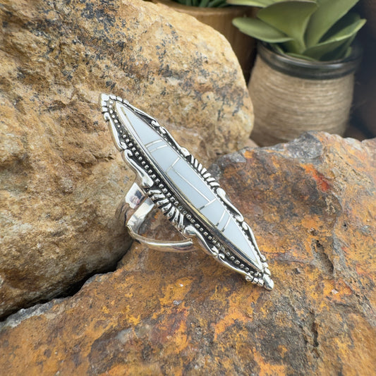 David Rosales Pristine Inlaid Sterling Silver Ring