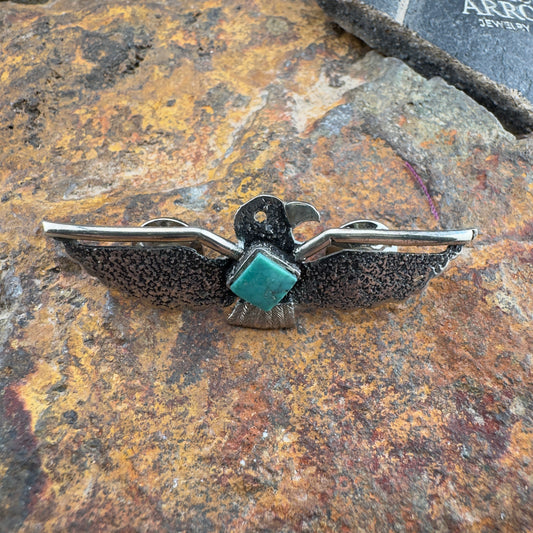 Vintage Fred Harvey Era Turquoise Pin - Circa 1930s-40s - Estate