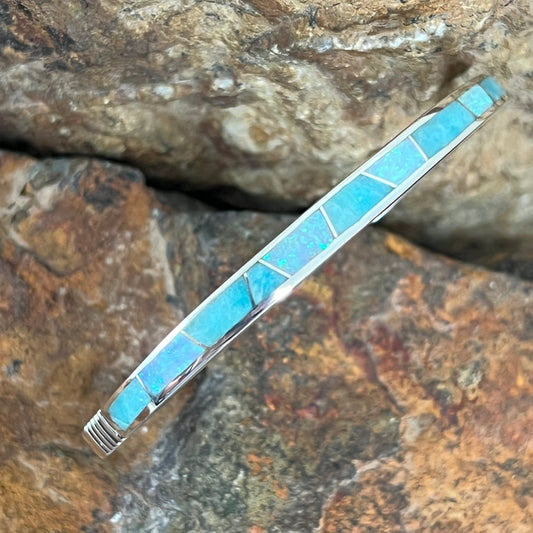 David Rosales Amazing Light Inlaid Sterling Silver Bracelet