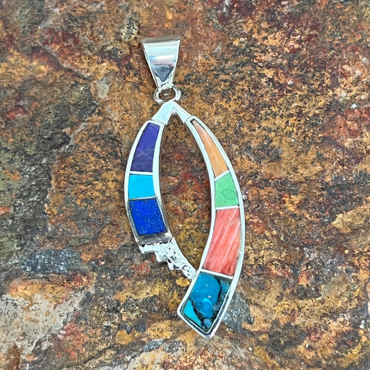 David Rosales Indian Summer Inlaid Sterling Silver Pendant