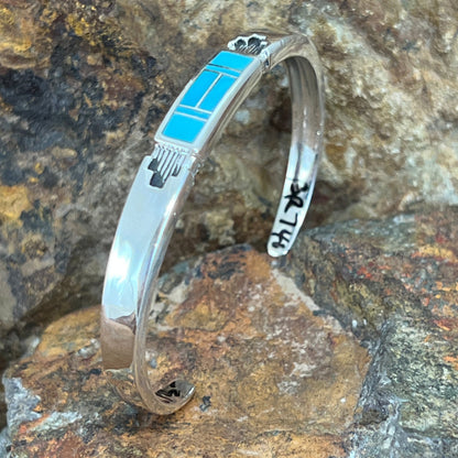 David Rosales Arizona Blue Inlaid Sterling Silver Bracelet