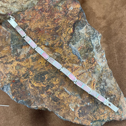 David Rosales Make Me Blush Inlaid Sterling Silver Big Link Bracelet