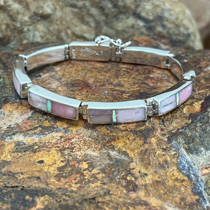 David Rosales Make Me Blush Inlaid Sterling Silver Big Link Bracelet