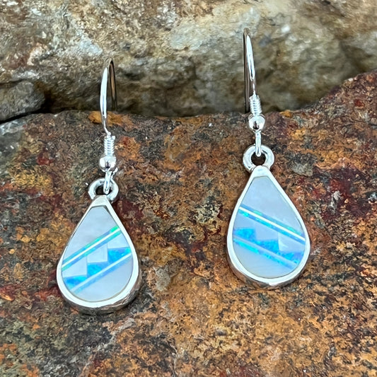 David Rosales Mystic Pearl Inlaid Sterling Silver Earrings