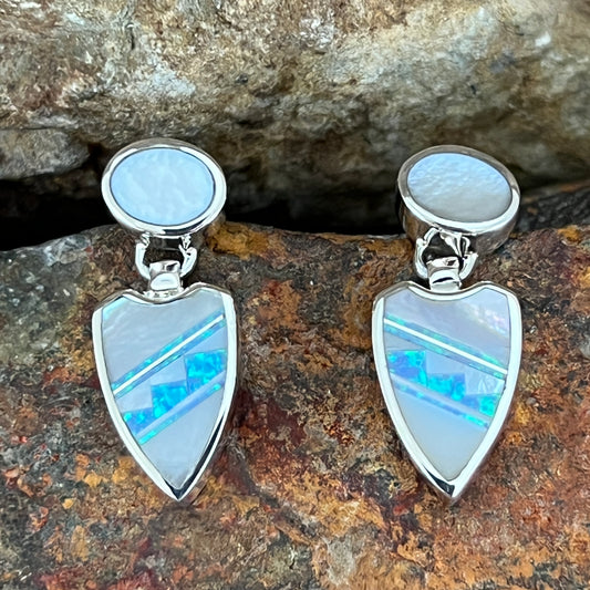 David Rosales Mystic Pearl Inlaid Sterling Silver Earrings