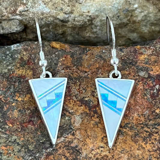 David Rosales Mystic Pearl Inlaid Sterling Silver Earrings