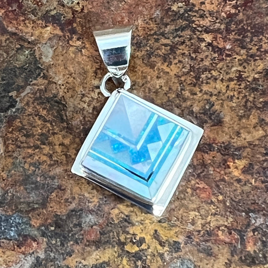 David Rosales Mystic Pearl Inlaid Sterling Silver Pendant