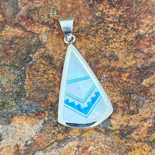 David Rosales Mystic Pearl Inlaid Sterling Silver Pendant