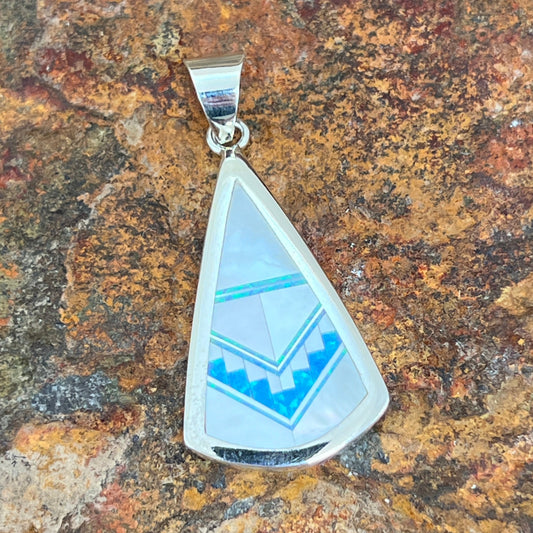 David Rosales Mystic Pearl Inlaid Sterling Silver Pendant