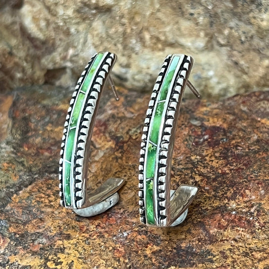 David Rosales Sonoran Gold Inlaid Sterling Silver Earrings