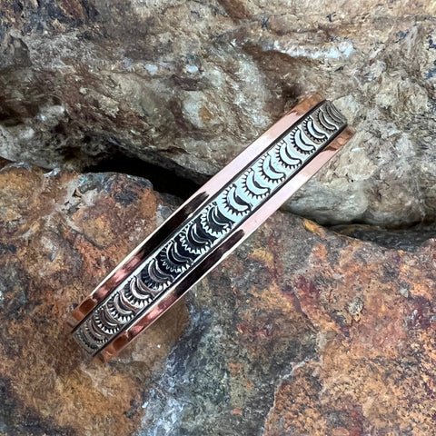 3/8 Sterling Silver Copper Cuff Bracelet 6" Wrist By Sylvana Apache