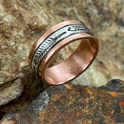 Sterling Silver & Copper Ring By Sylvana Apache Size 10
