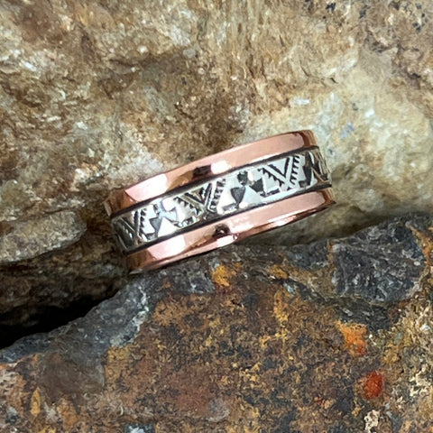 Sterling Silver & Copper Ring By Sylvana Apache Size 9.75