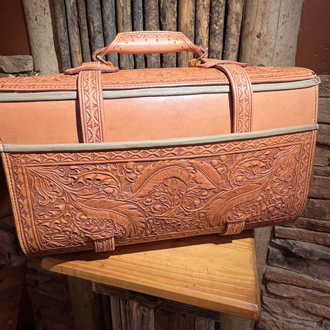 Hand Tooled Leather Duffle Bag by Stephen Vaughn Leatherworks