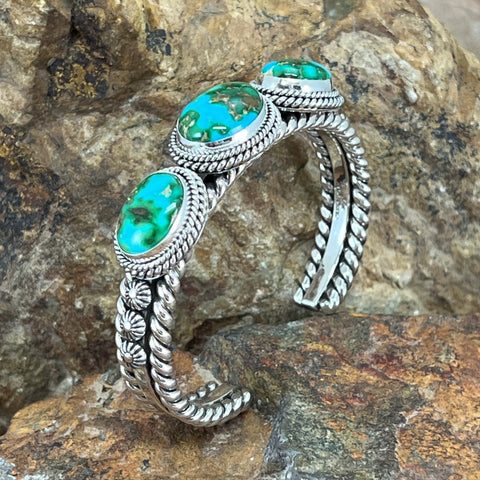 Sonoran Gold Turquoise Multi Stone Sterling Silver Bracelet by Artie Yellowhorse