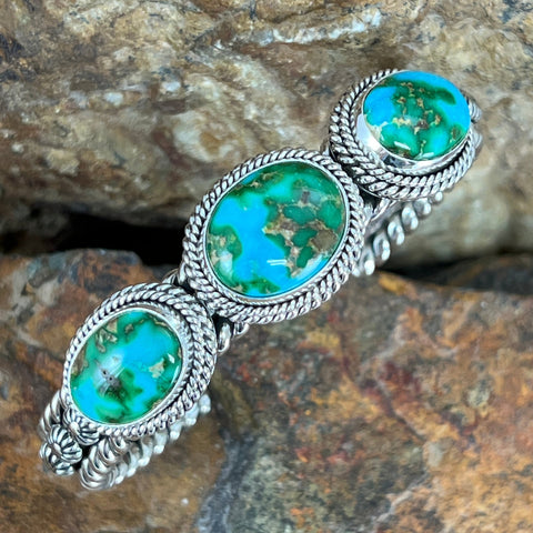 Sonoran Gold Turquoise Multi Stone Sterling Silver Bracelet by Artie Yellowhorse
