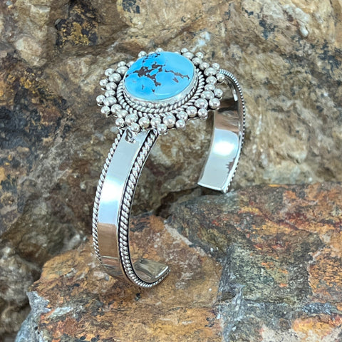 Golden Hill Turquoise Sterling Silver Bracelet by Artie Yellowhorse