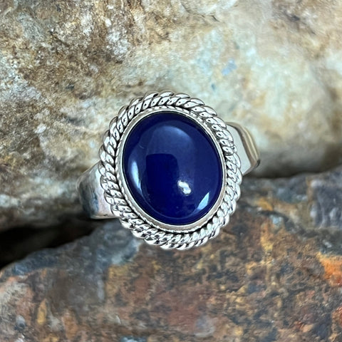 Lapis Sterling Silver Ring by Artie Yellowhorse Size 7.5