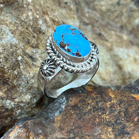 Golden Hill Turquoise Sterling Silver Ring by Artie Yellowhorse Size 7