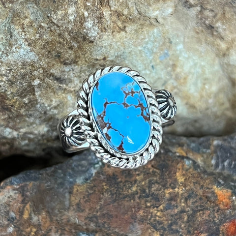 Golden Hill Turquoise Sterling Silver Ring by Artie Yellowhorse Size 7