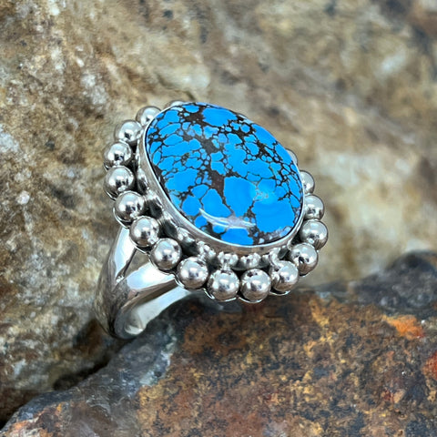 Golden Hill Turquoise Sterling Silver Ring by Artie Yellowhorse Size 8