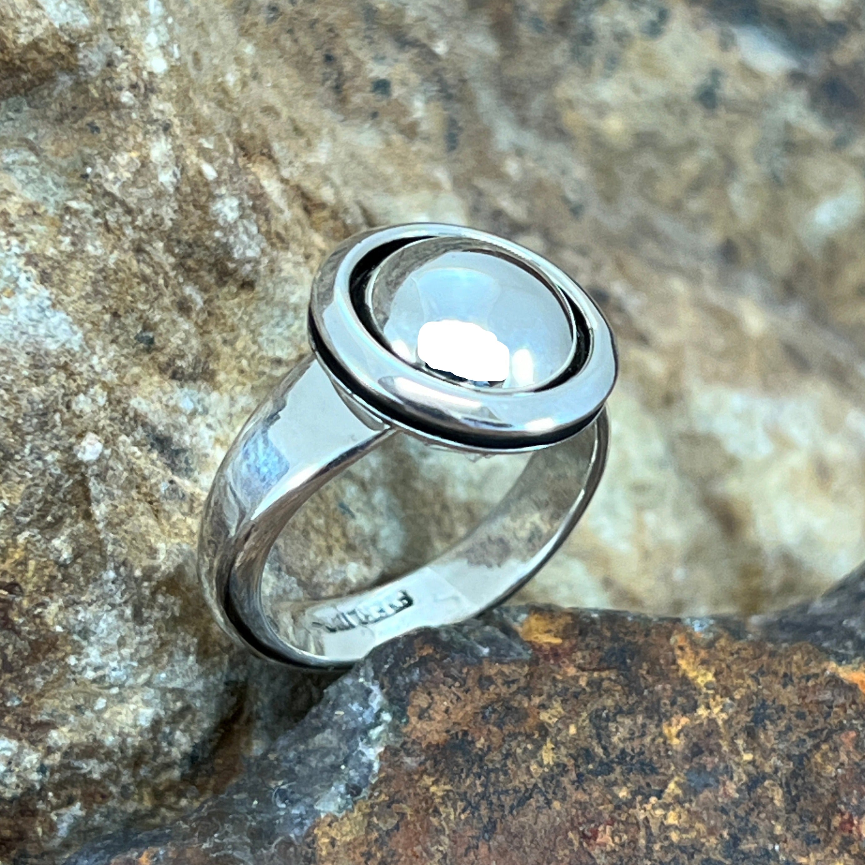 Sterling Silver Dome Shadow Box Ring by Artie Yellowhorse - Small ...