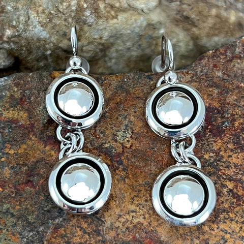 Traditional Sterling Silver Earrings by Artie Yellowhorse