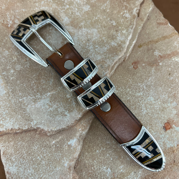 David Rosales Inlaid Sterling Silver Buckles