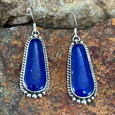 Blue Lapis Sterling Silver Earrings by Elouise Kee