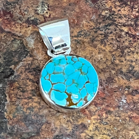 Number 8 Turquoise Sterling Silver Pendant by Nicoli Ashley