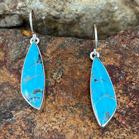 Kingman Turquoise Sterling Silver Earrings by Sheryl Martinez